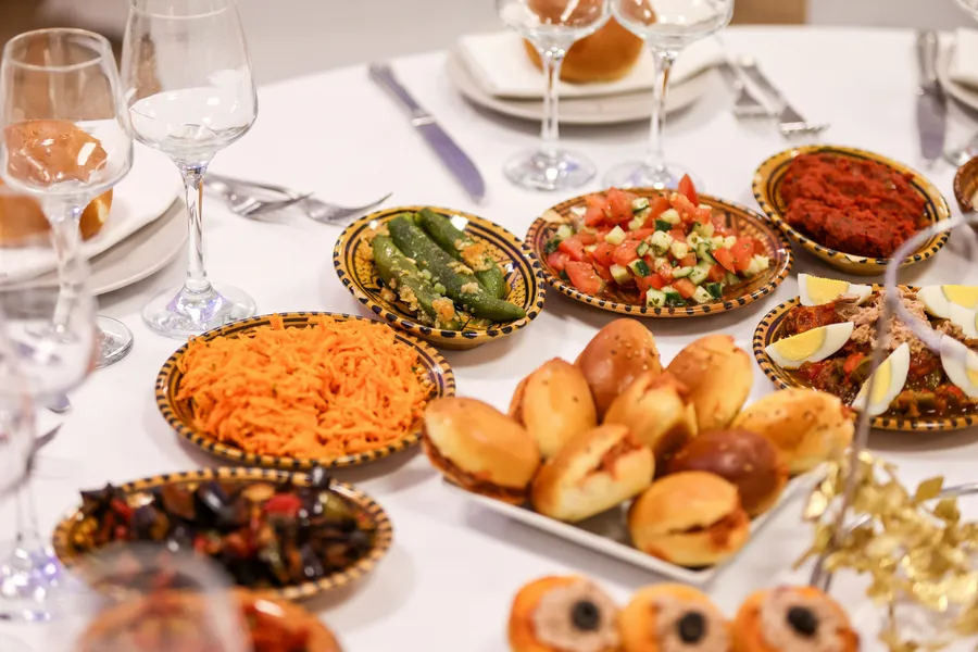 Nos Spécialités 2 Lebanese cuisine with various dishes and fresh ingredients in Dubai.